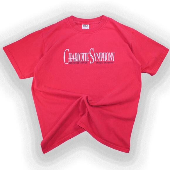 Red Vintage 90's Charlotte Symphony Graphic Tee - Picture 1 of 6